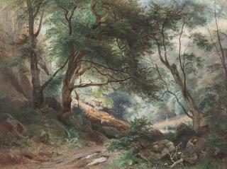 Carl Maria Nicolaus Hummel - Waldlandschaft mit kleiner Gumpe