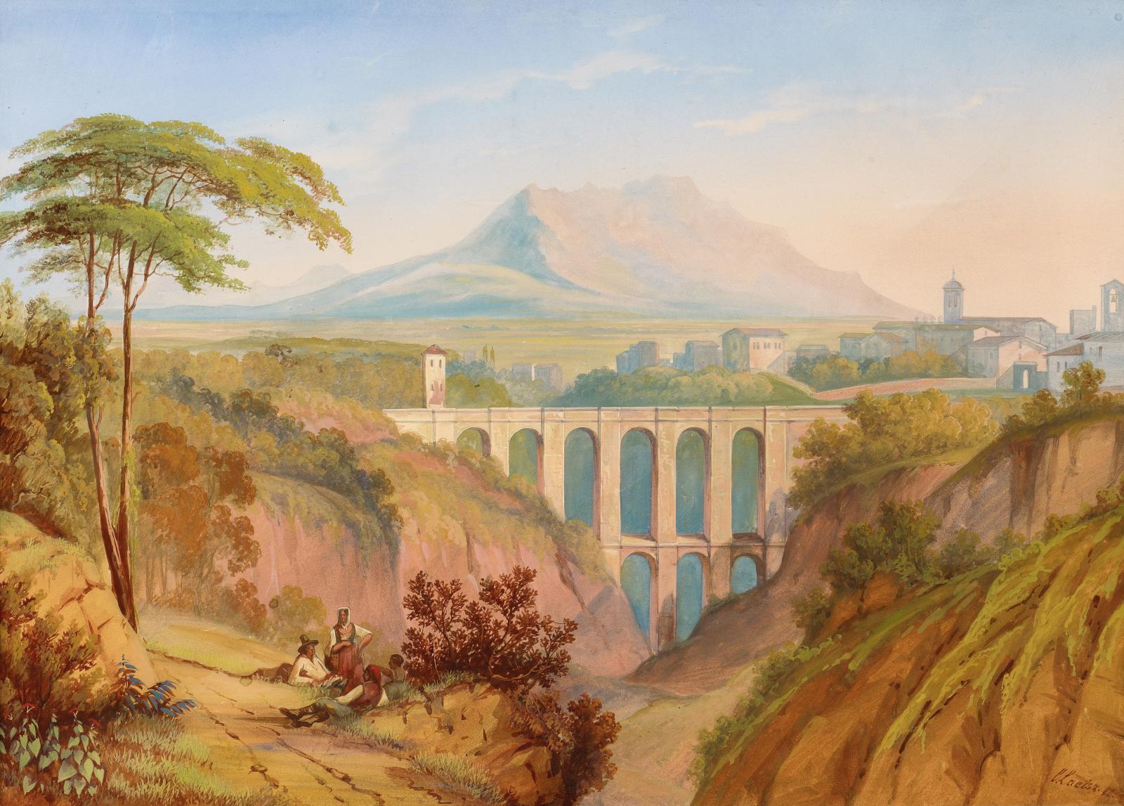 Carl Martin Laeisz - Italienische Landschaft mit Aquädukt