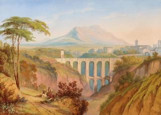 Carl Martin Laeisz - Italienische Landschaft mit Aquädukt