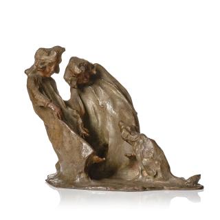 Carl Milles - Two children and a dog