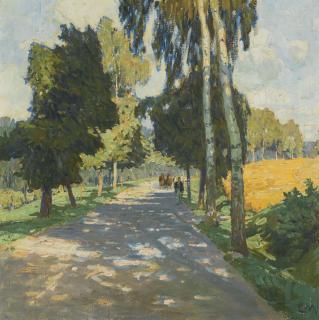 Carl Moll - Austrian baumallee In Bruntál (Tree Lined Road In Bruntál)