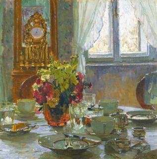 Carl Moll - Austrian der Frühstückstisch (The Breakfast Table)