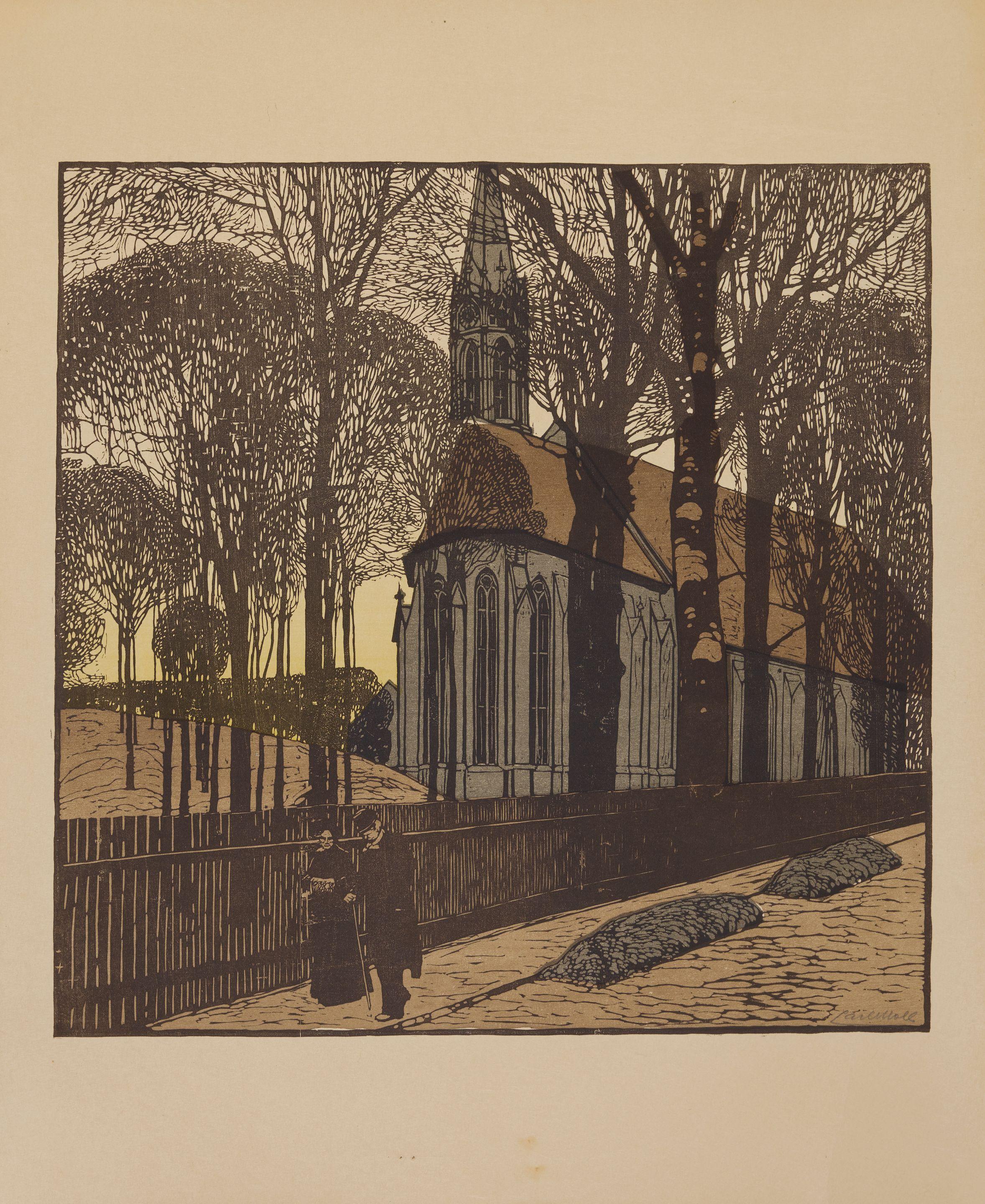 Carl Moll - Das Haus der Therese Krones; Kirche St. Michael in Heiligenstadt 2
