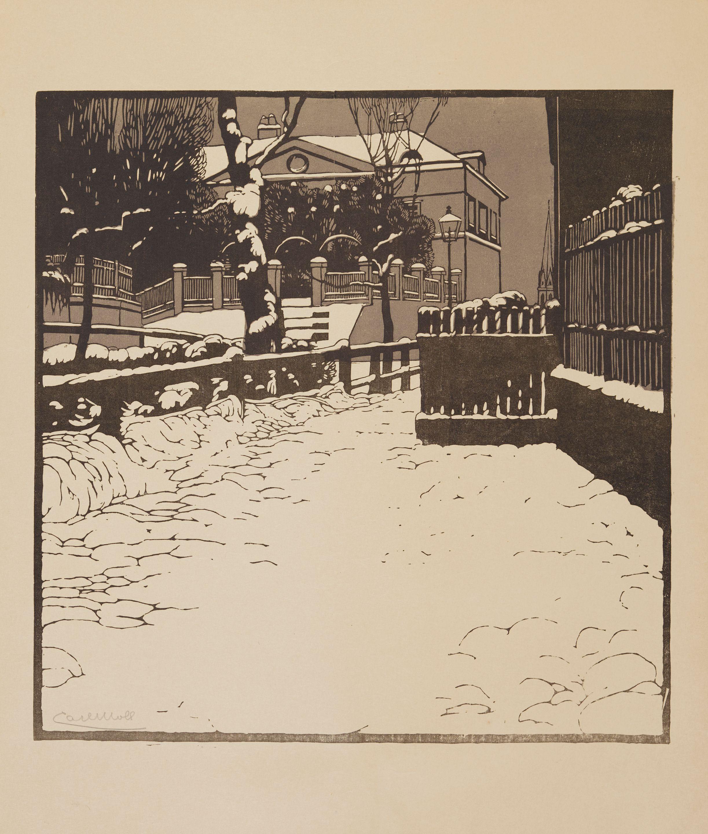 Carl Moll - Verschneite Villa in Döbling