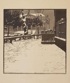 Carl Moll - Verschneite Villa in Döbling