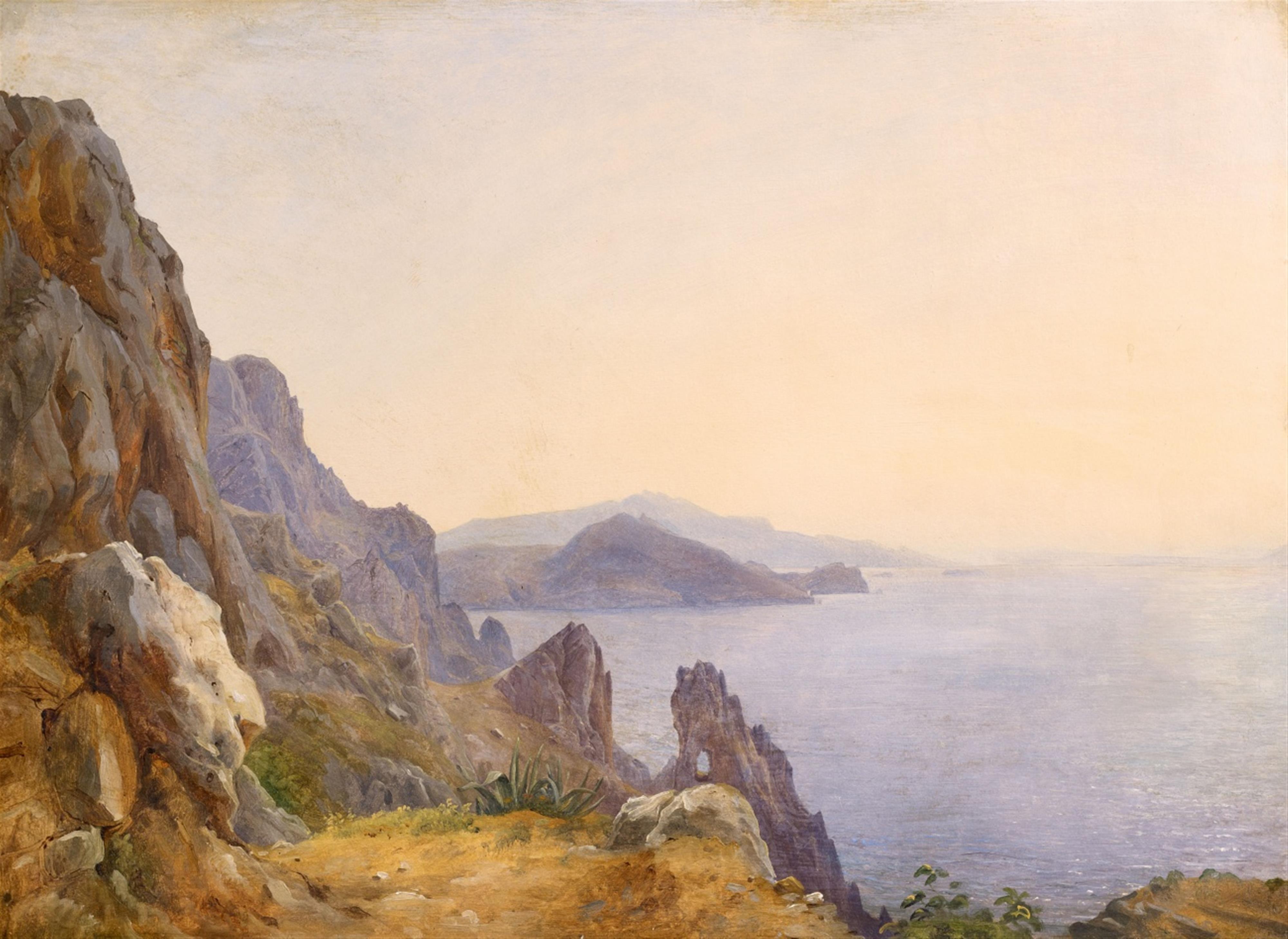Carl Morgenstern - Ansicht von Capri mit dem Arco Naturale