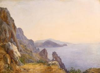 Carl Morgenstern - Ansicht von Capri mit dem Arco Naturale