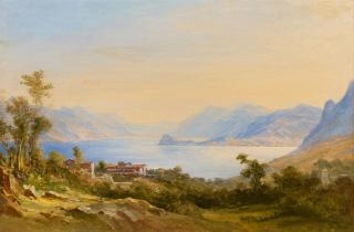 Carl Morgenstern - Blick auf den Comer See und Bellagio