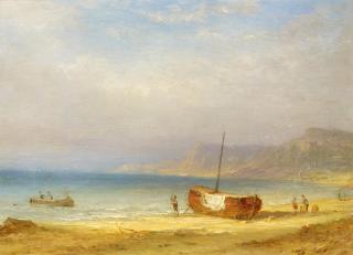 Carl Morgenstern - Fischerboote an der Küste auf Capri (?)