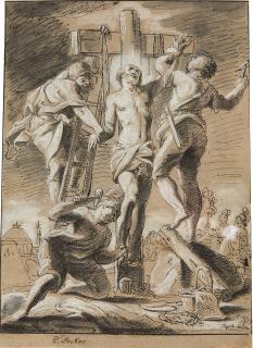 Carl Morgenstern - Hochgebirgslandschaft mit Figurenstaffage und einem