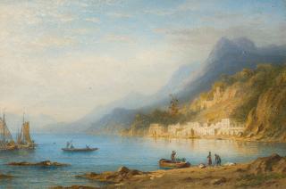 Carl Morgenstern - Italienische Landschaft am Comer See.