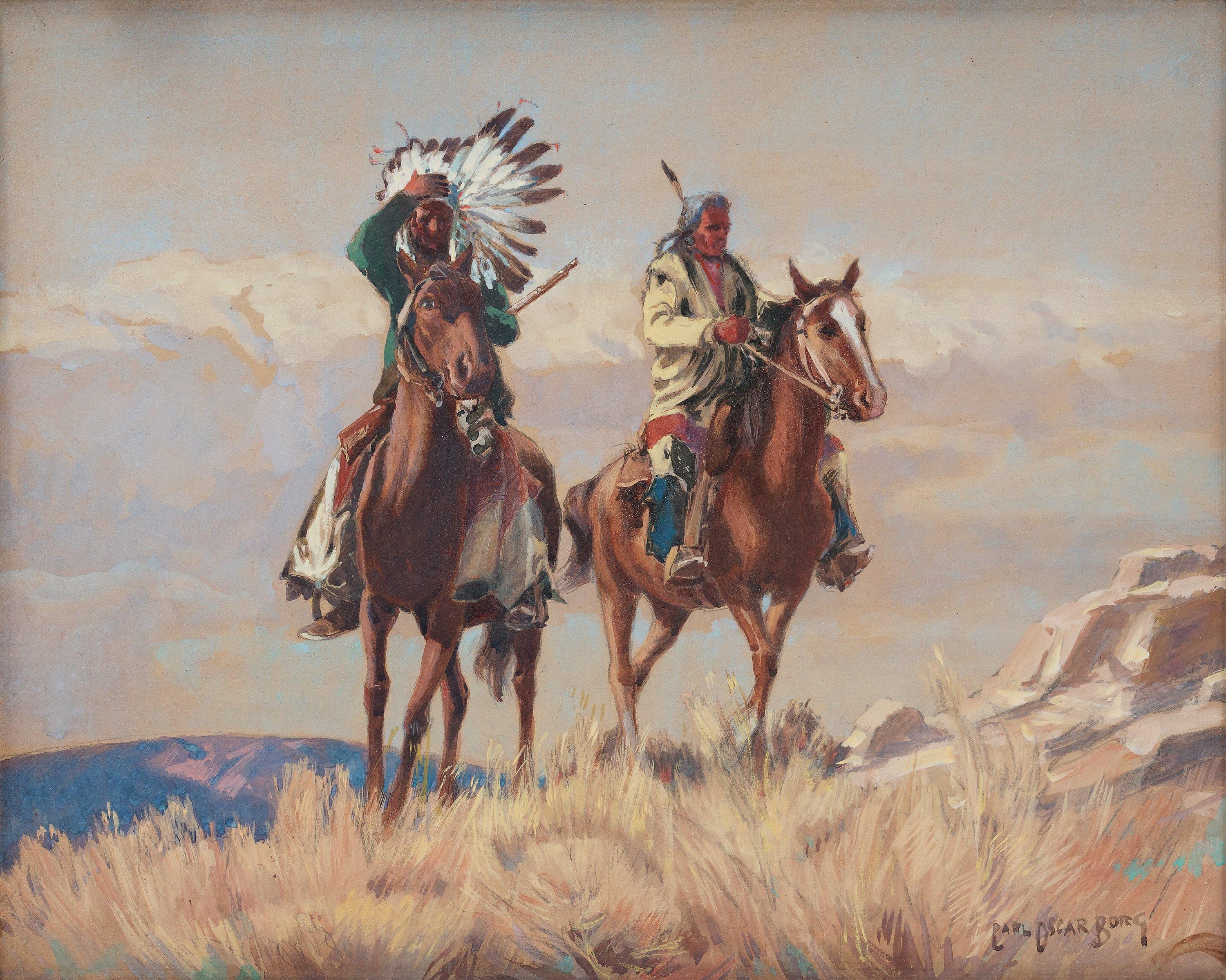 Carl Oscar Borg - \'Blackfoot indianer\' (\'Blackfoot Scouts\')