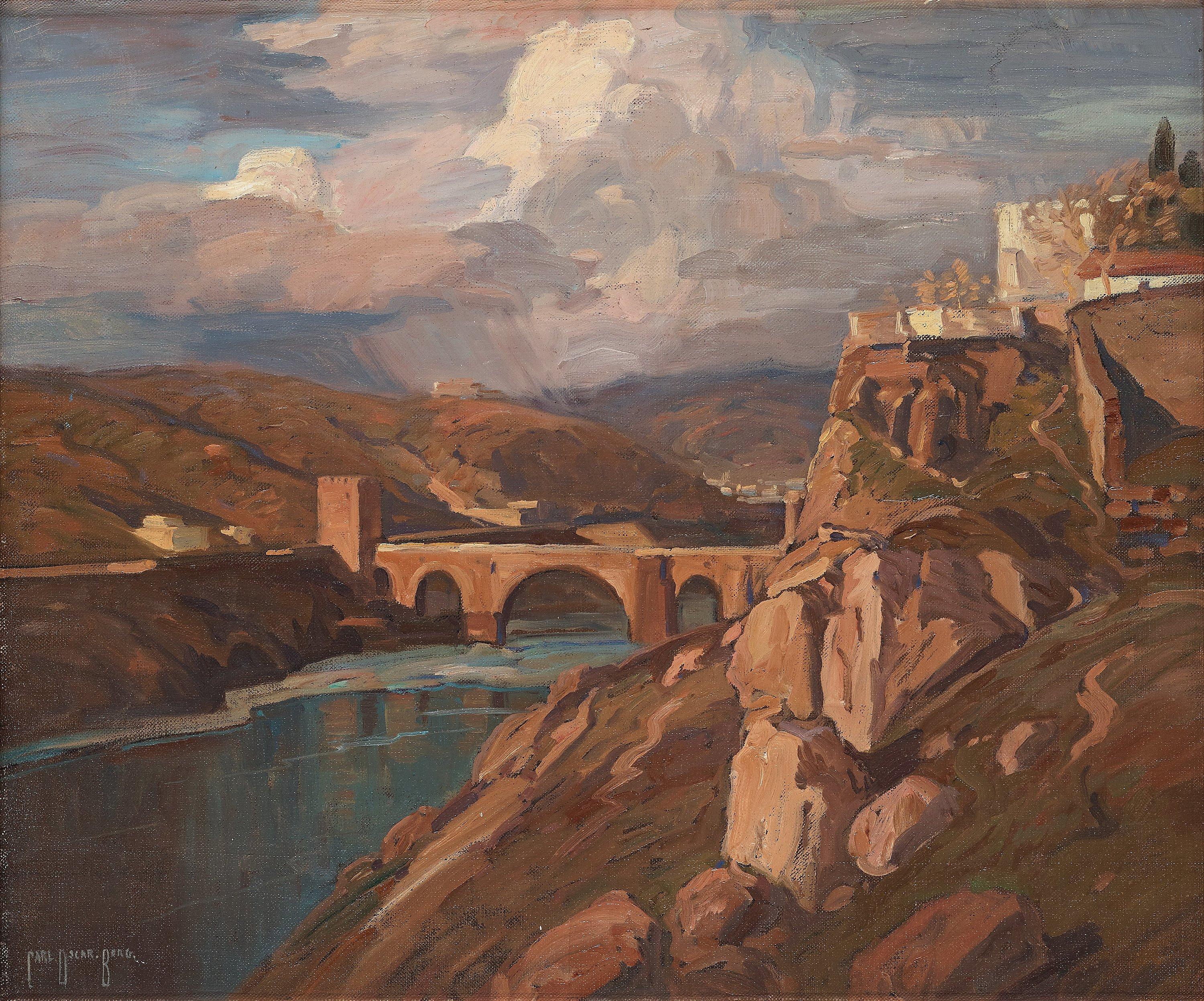 Carl Oscar Borg - Landscape with bridge