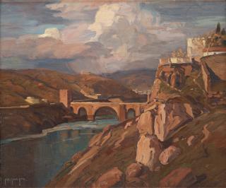 Carl Oscar Borg - Landscape with bridge