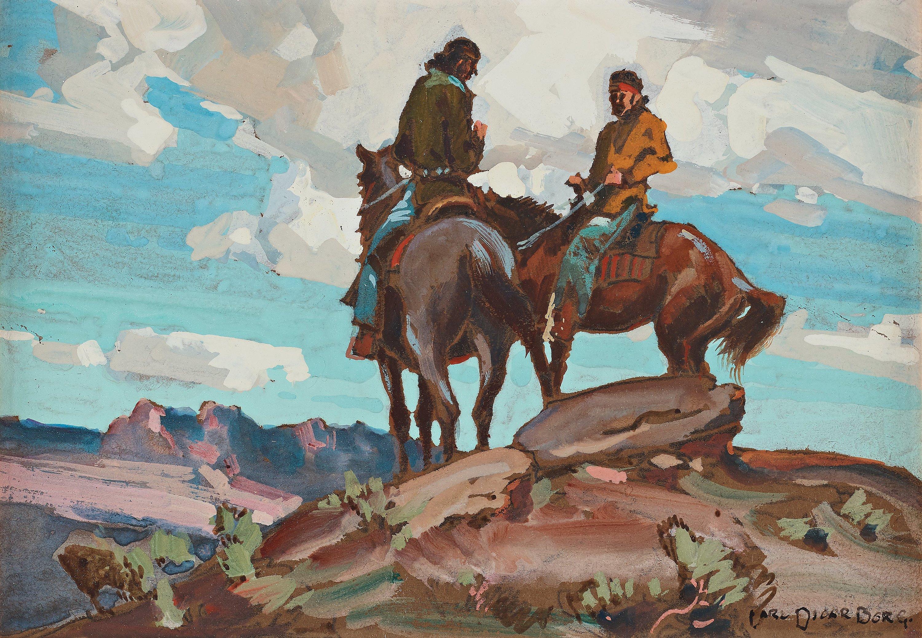 Carl Oscar Borg - Native americans on horseback