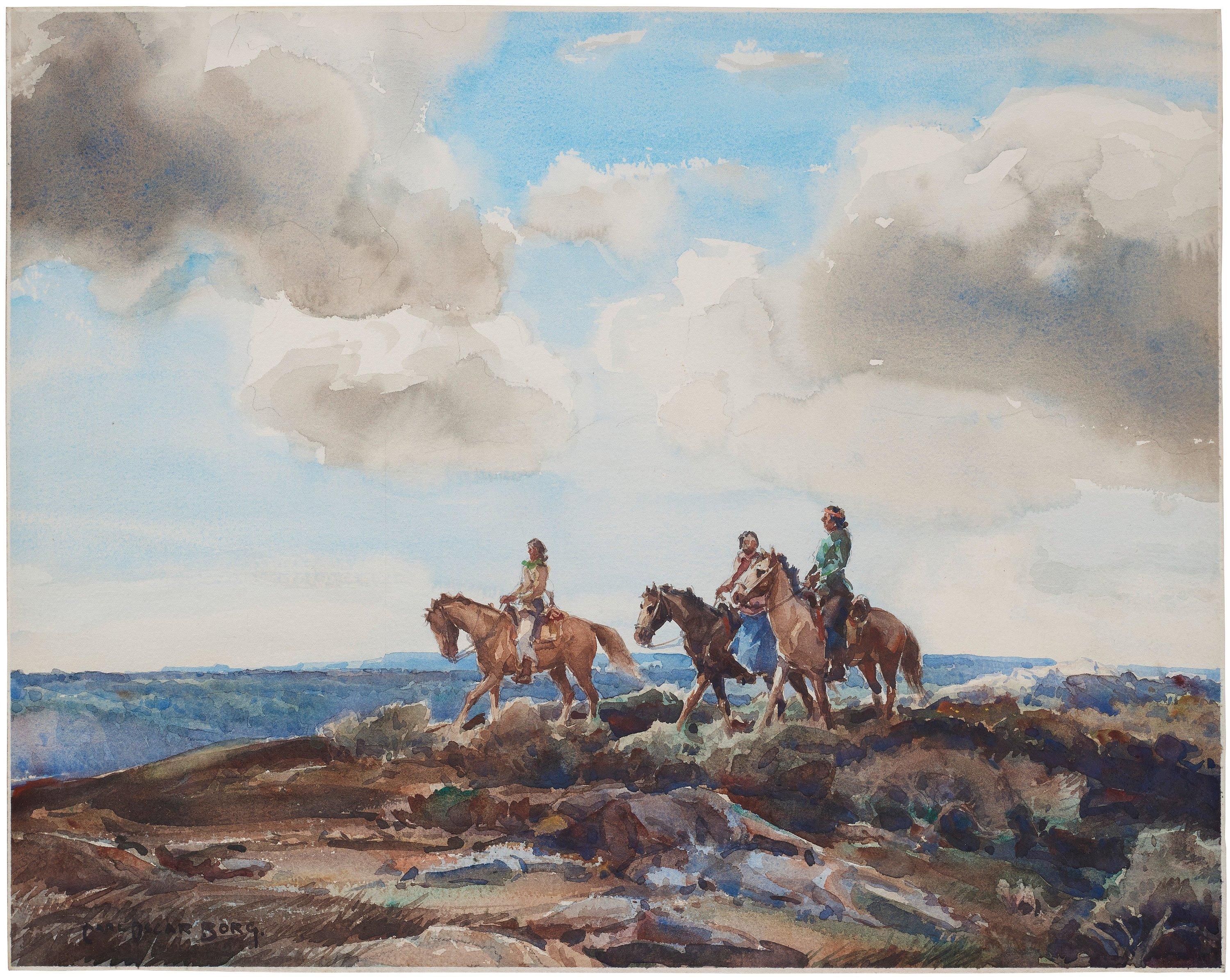 Carl Oscar Borg - Three riders