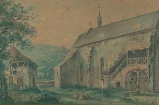 Carl Philipp Fohr - Ehrsheimer Kapelle unter Burg Hirschhorn.