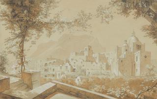 Carl Robert Kummer - Capri. Blick auf die Kuppel der Chiesa di Santo Stefano.