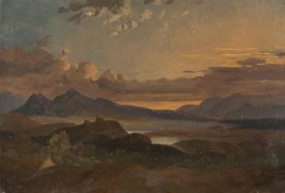 Carl Rottmann - Alpenlandschaft im Abendlicht.