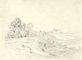 Carl Rottmann - Campagnalandschaft mit Blick auf eine Stadt.