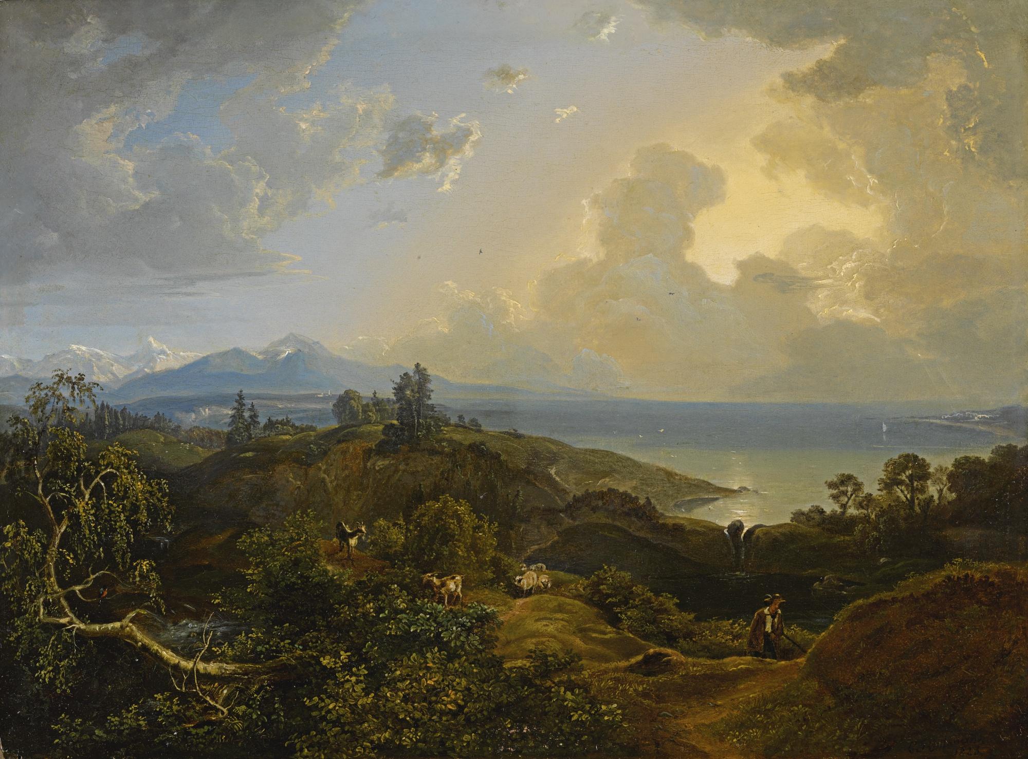 Carl Rottmann - German an Extensive Landscape In Bavaria Or The Salzkammergut