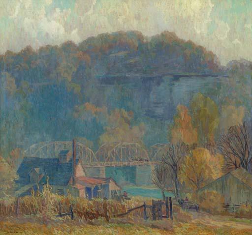 Carl Rudolph Krafft - The Cliff at Morning, Ozarks