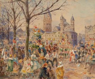 Carl Rüdell - Karneval am Kölner Neumarkt