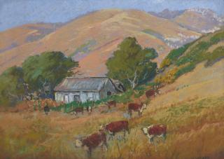 Carl Sammons - Bear Harbor Ranch sight 9 1/2 x 13 1/2 in. framed 12 1/2 x 16 1/2 in.