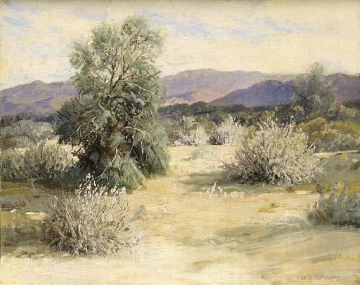 Carl Sammons - Palo Verde Tree and Desert Lavender, Palm Springs