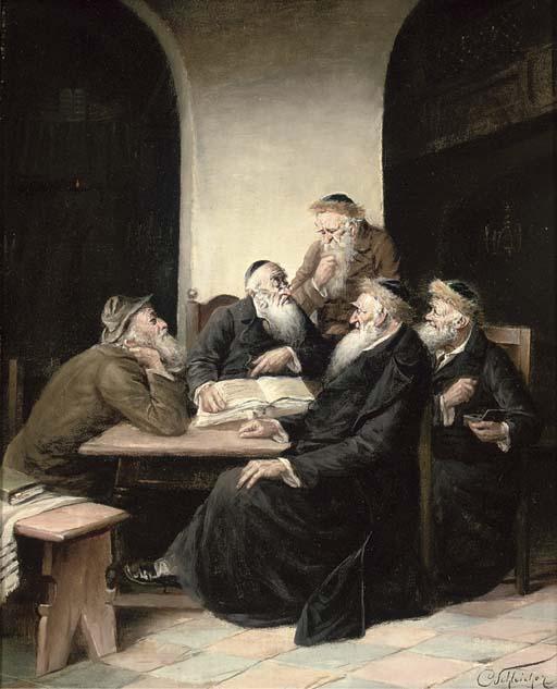 Carl Schleicher - Rabbi scholars in a debate