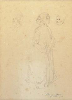 Carl Spitzweg - A man wearing a turban - three studies