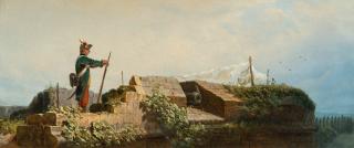 Carl Spitzweg - Auf der Bastei (Der Posten – Friede – Gähnender Wachposten)