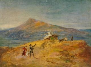 Carl Spitzweg - Auf Wanderschaft (Reisende Komödianten unter dem Vesuv).