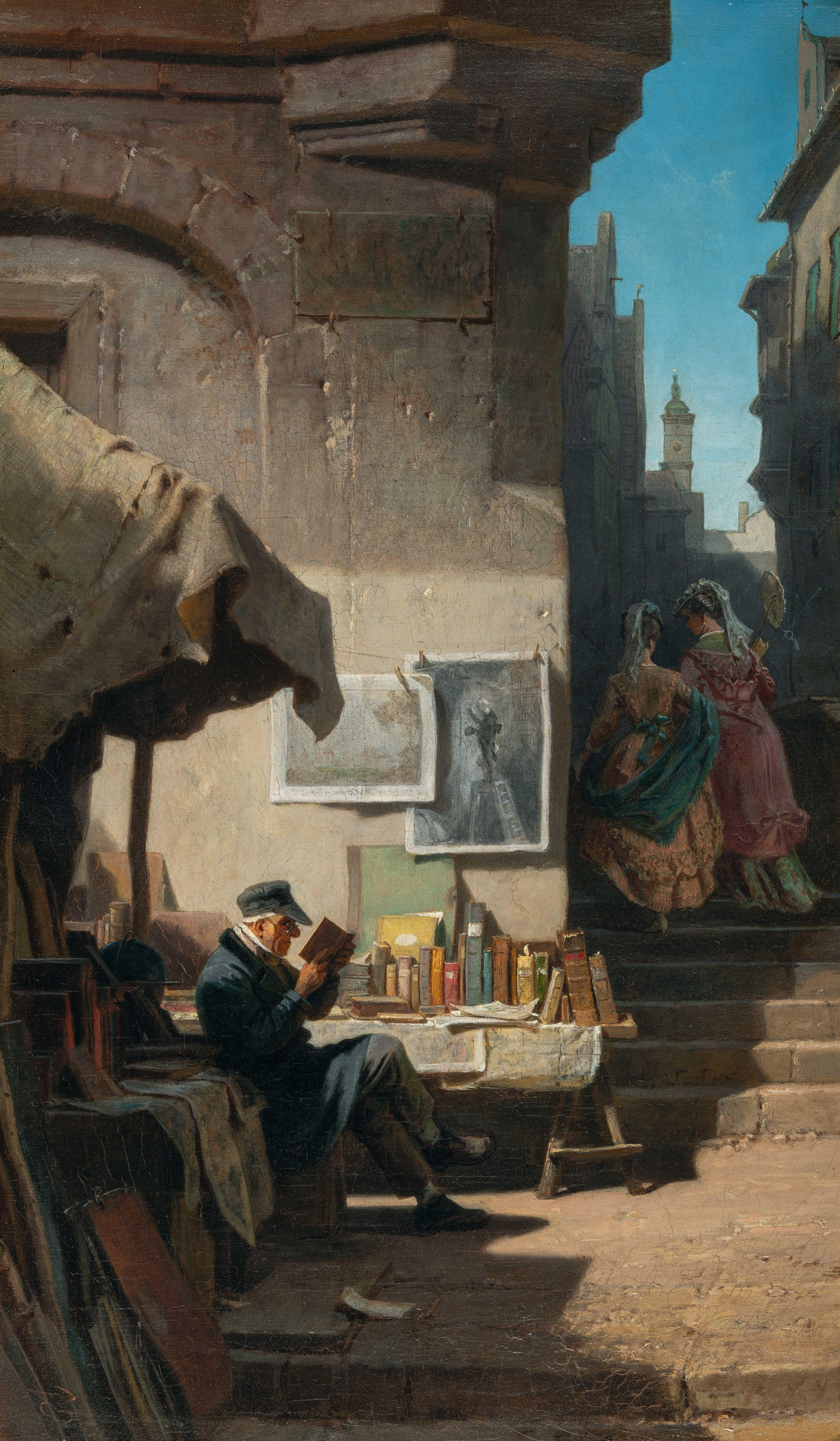 Carl Spitzweg - Der Antiquar (Bücherkramer - Der Antiquar und zwei Mädchen)