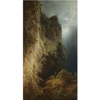 Carl Spitzweg - German Der Adlerjäger In Der Schlucht  (The Eagle Hunter)