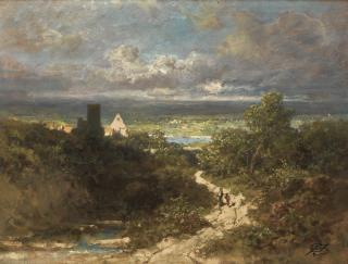 Carl Spitzweg - German landscape With River