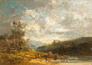 Carl Spitzweg - Landschaft mit Höhenzug