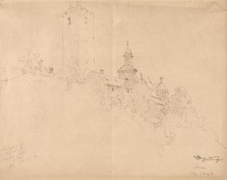 Carl Spitzweg - Schloss „N(eu)beuern“ im Inntal.