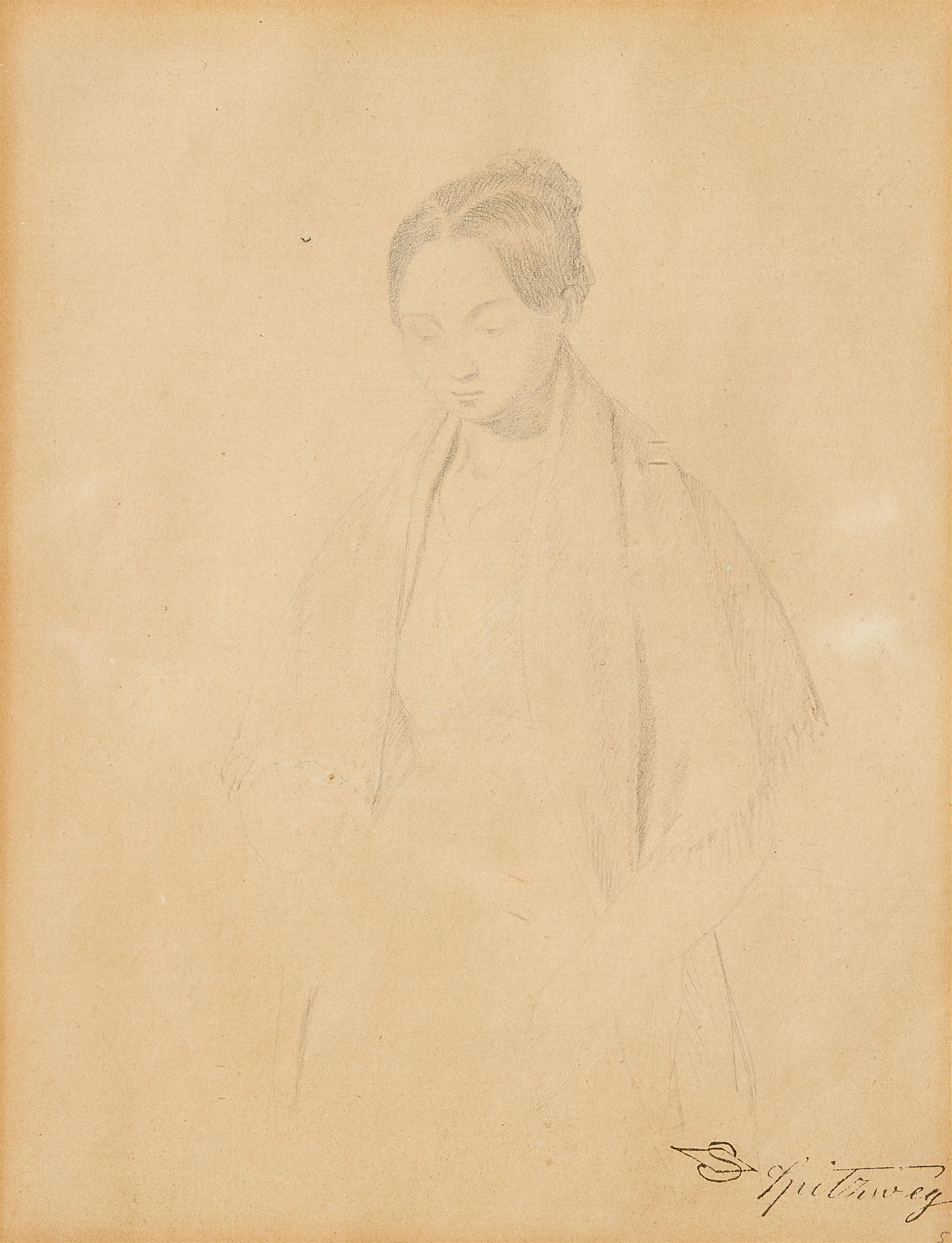 Carl Spitzweg - Stehendes Mädchen