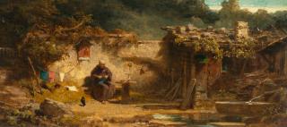Carl Spitzweg - Strickender Einsiedler