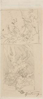 Carl Spitzweg - Zwei Studien eines Baumstumpfs.