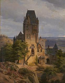 Carl Theodor Reiffenstein - Weite Landschaft mit idealer rheinischer Burg.