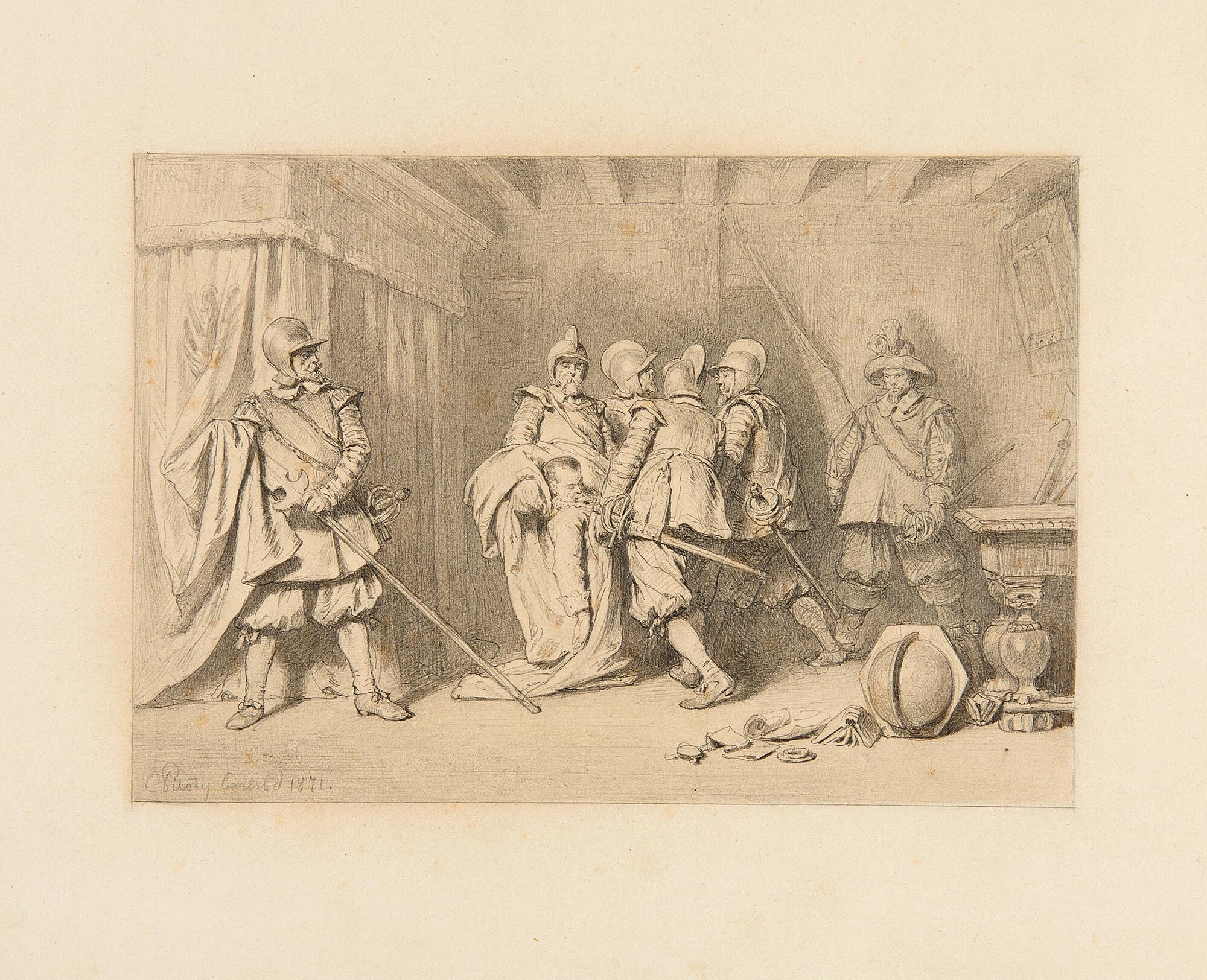 Carl Theodor von Piloty - Wallenstein, von Soldaten fortgetragen.