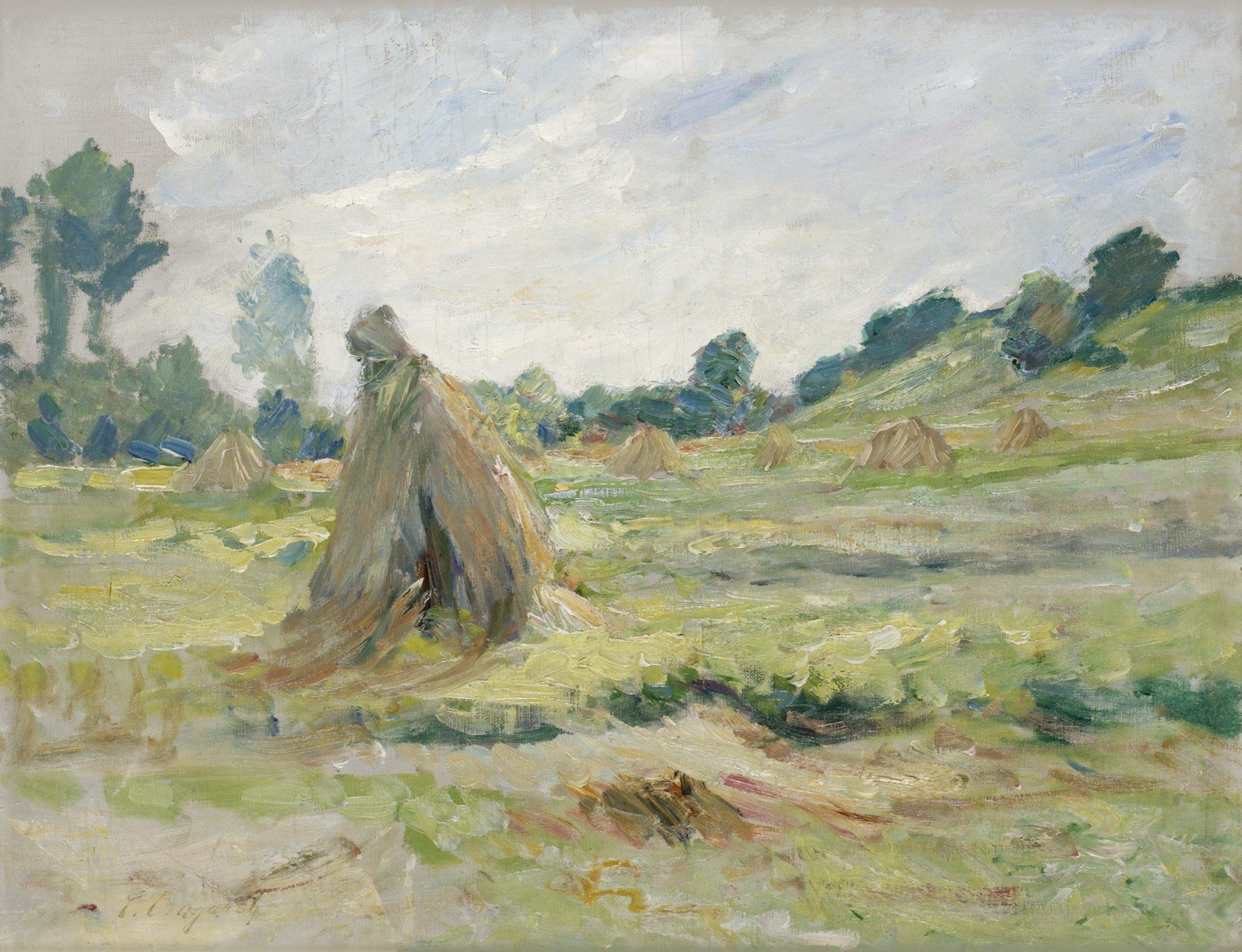 Carl Trägårdh - Landskap med sädesskylar