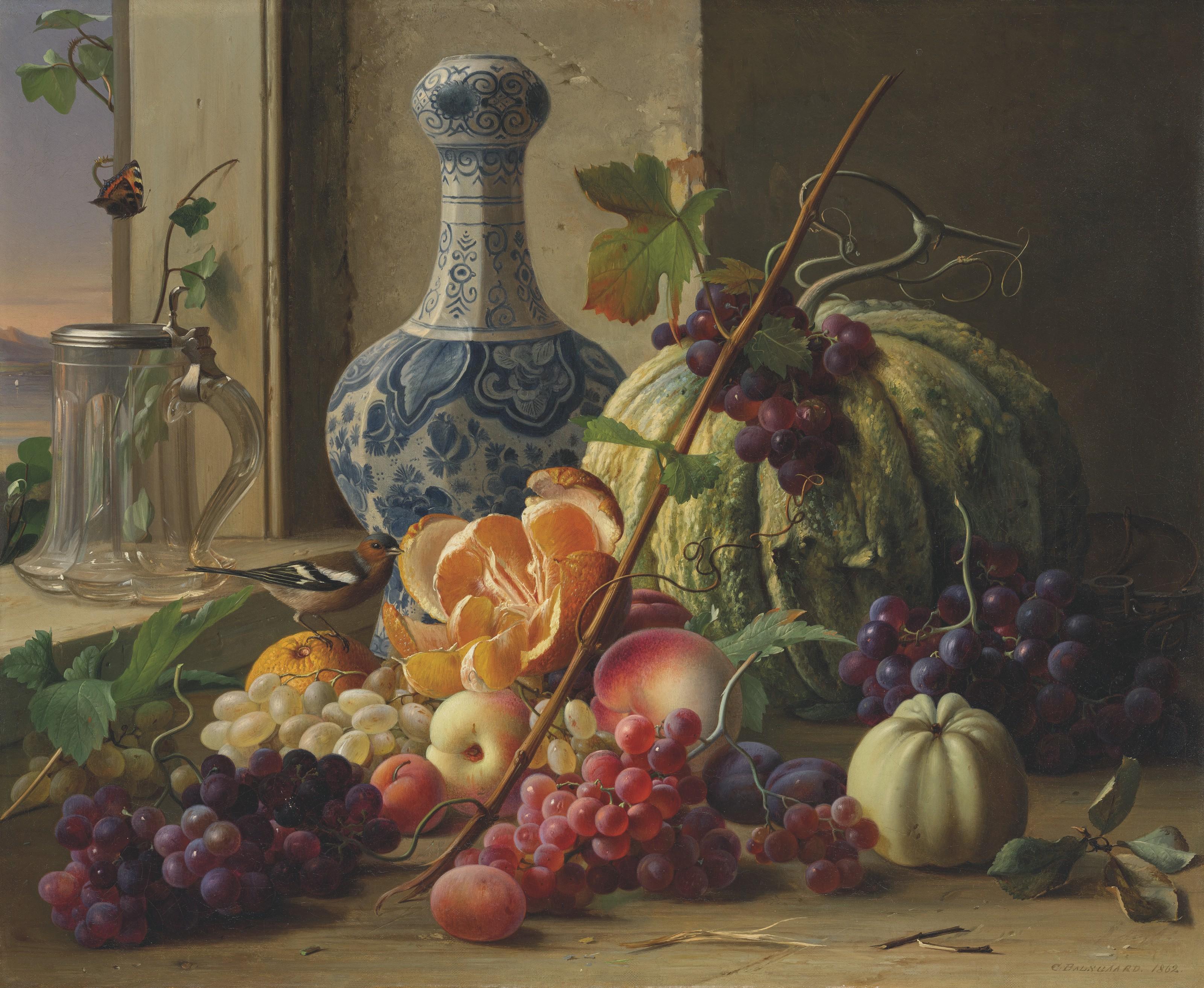 Carl Vilhelm Balsgaard - A still life of fruit