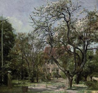 Carl Vilhelm Holsoe - A stroll in the orchard