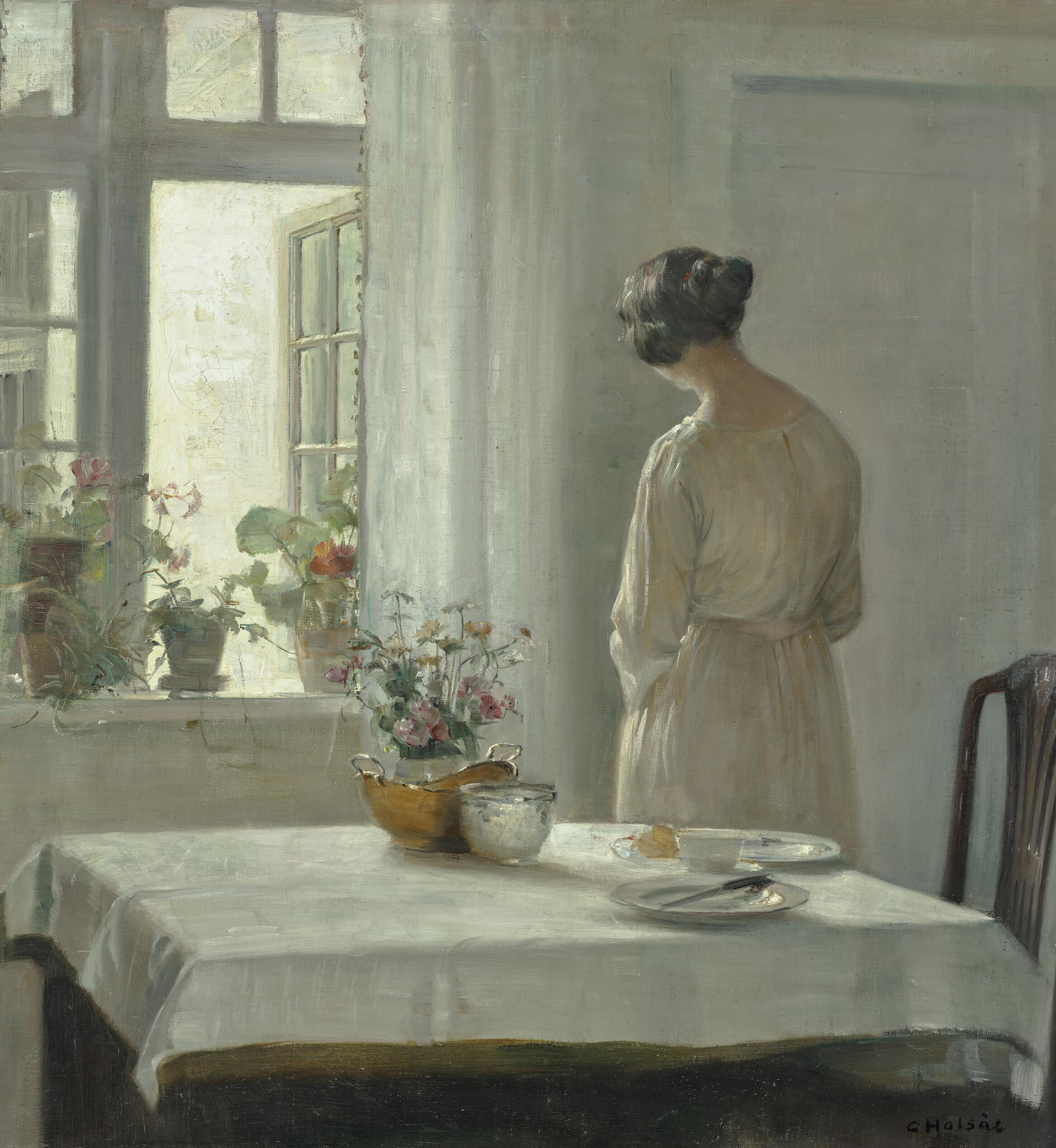 Carl Vilhelm Holsøe - Sunlit Breakfast