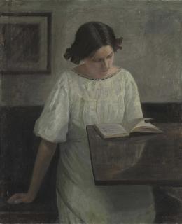 Carl Vilhelm Holsøe - The Artist\'S Wife In White Reading