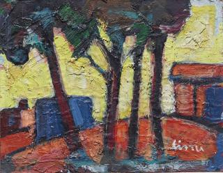 Carl Walter Liner - Mediterrane Landschaft mit Bäumen und Häusern