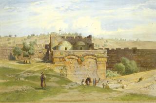 Carl Werner - German the Golden Gate, Jerusalem, The Mount Of Olives Beyond